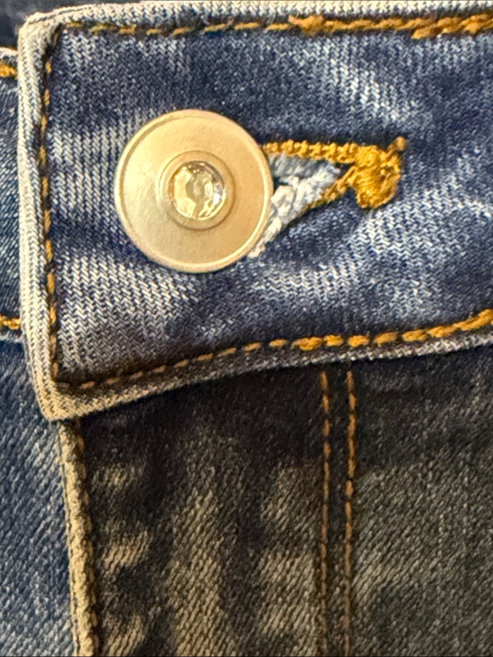 NWOT Boston Proper Blue Denim Shorts with Floral Jewel Rhinestone Embellishment - Picture 7 of 8